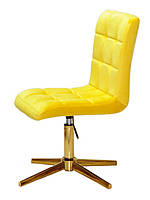 Стілець Augusto GD-Modern Base велюр жовтий B-1027, на золотій хрестовині на стопах, з регулюванням висоти, фото 3