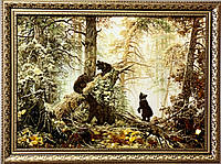 Картина из янтаря « Утро в сосновом лесу» Шишкина, Картина з бурштина