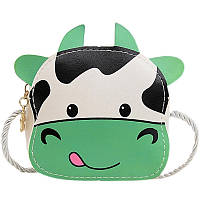 Дитяча сумка для дівчаток подарунок сумочка зелена Корова