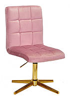 Стілець Augusto GD-Modern Base велюр теракот B-1018, на золотій хрестовині на стопах, з регулюванням висоти, фото 2