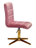 Стілець Augusto GD-Modern Base велюр теракот B-1018, на золотій хрестовині на стопах, з регулюванням висоти, фото 4