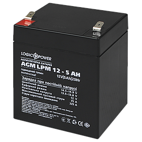 Акумулятор кислотний AGM LogicPower LPM 12 - 5,0 AH