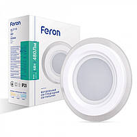 Светодиодный светильник Feron AL2110 6W 5000К стеклянное обрамление встроенный