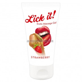 Масажний гель Lick It Strawberry, 50 мл