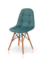 Стілець обідній велюр Мікс меблі Джастін ніжки бук, аквамарин