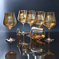 Набор бокалов для вина Bohemia Tulipa Оptic 600 мл янтарь 40894_600