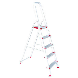 Драбина з алюмінію, 5 сходинок, висота до платформи 1065мм INTERTOOL LT-1005