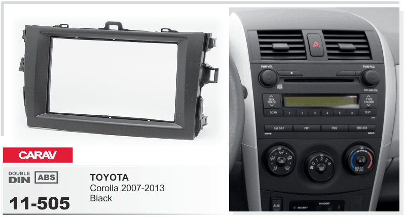 2-DIN переходная рамка TOYOTA Corolla 2007-2013, CARAV 11-505 - фото 1 - id-p251192920