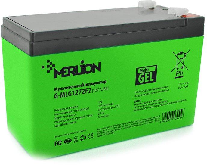 Акумуляторна батарея MERLION G-MLG1272F2 12 V 7,2 Ah ( 150 x 65 x 95 (100) ) Green