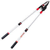 Сучкоріз садовий для обрізання гілок з храповим механізмом, з телескопічними ручками 700-1030 мм INTERTOOL FT-1118, фото 3