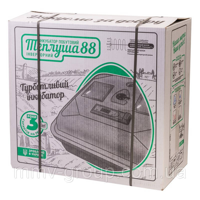 Інкубатор Теплу Greeny 88 ТРВ механічний переворот, датчик вологи, фото 1