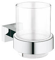 Стакан для зубных щеток GROHE Essentials Cube 40755001 прямоугольный стеклянный хром