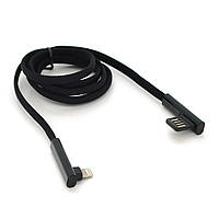 Кабель PZX V-113, Quick Charge Lighting Cable, 4.0 A, Black, довжина 1м, кутовий, BOX