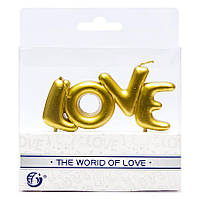 Свічки-літери "LOVE" хром золото