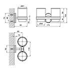Стакан для зубних щіток підвісний LIDZ 114 LIDZCRG1140402 хром скло подвійний 61613, фото 2