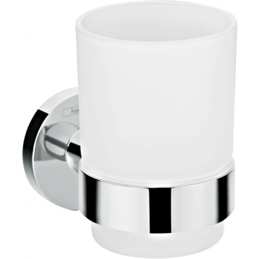 Стакан для зубних щіток підвісний HANSGROHE LOGIS 41718000 хром скло 112051, фото 1