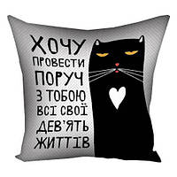 Подушка с принтом декоративная Cat