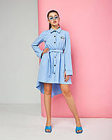Голубое платье для девочки подростка р.140 см стильное платье для девочки подростка.