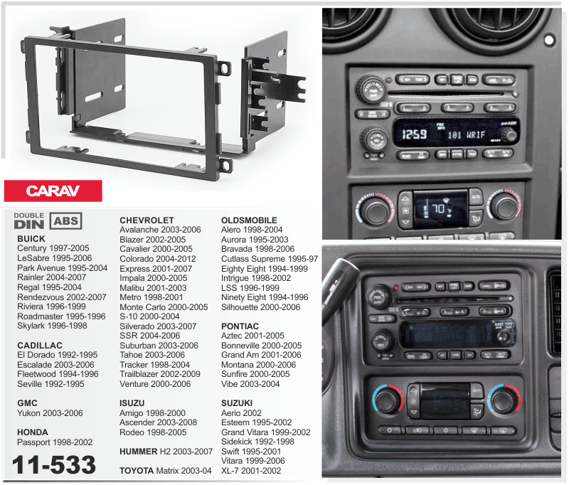 2-DIN переходная рамка Honda Passport 1998- 2002, Carav 11-533 - фото 2 - id-p273963802