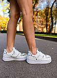 Жіночі кросівки Nike Air Force 1 Velcro low | Найк Аір Форс 1 Велкро білі на липучках, фото 2