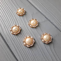 Серединка квітка з напівбусиною золота 1.8 см (пластик)