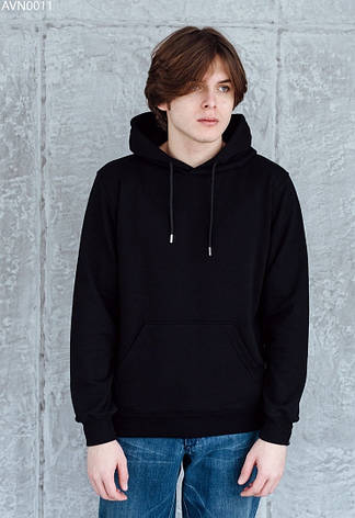 Чоловіча толстовка худі з капюшоном Staff basic black чорний AVN0011, фото 2