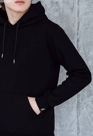 Чоловіча толстовка худі з капюшоном Staff basic black чорний AVN0011, фото 2