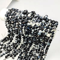 Намистини Агат Африканський 10 мм 38 шт Чорно Білий з Огранюванням
