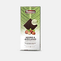 Черный шоколад с Фундуком Torras без сахара, 60% какао, на стевии и эритрите