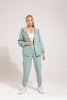 Костюм жіночий прогулянковий трикотажний оливковий оверсайз