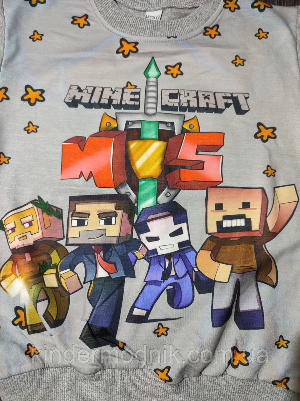 Осенний Свитшот Джемпер Без Начеса Майнкрафт Minecraft С 3d.