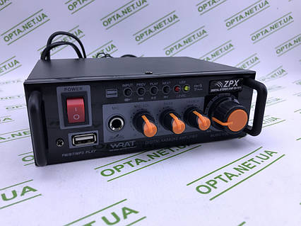 Стерео підсилювач звуку ZPX ZX-1311 підсилювач з вбудованим медіаплеєром, FM тюнером Karaoke модуль