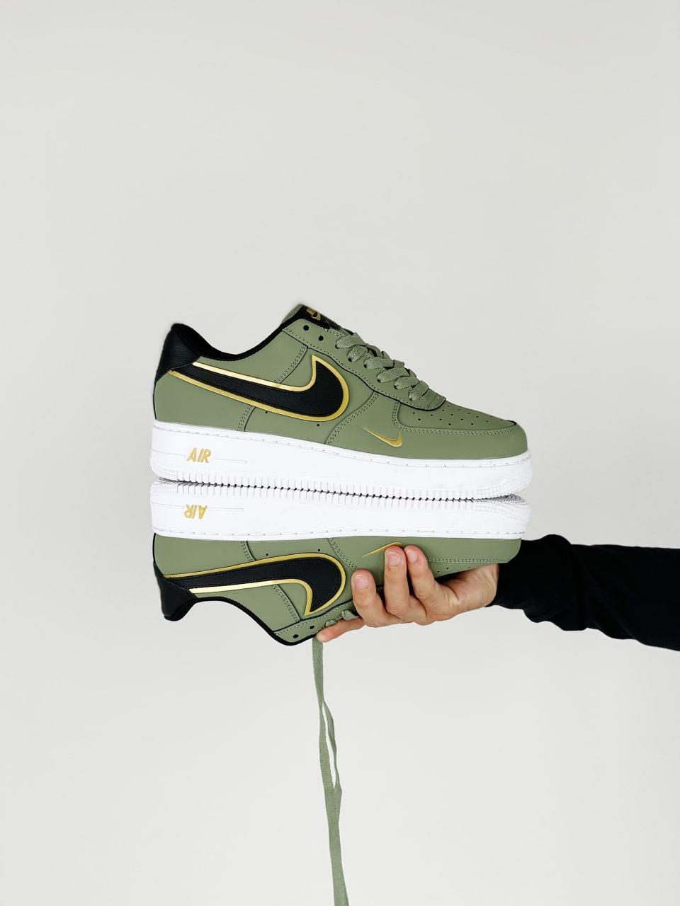 Чоловічі / жіночі кросівки Nike Air Force 1 Low Mini Swoosh Green | Найк Аір Форс 1 Низькі Міні Свош Зелені