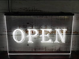 LED-вивіска Open (відкрито) з підсвіткою 30*20 см