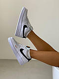 Чоловічі / жіночі кросівки Nike Air Force 1 Low Mini Swoosh White| Найк Аір Форс 1 Низькі Міні Свош Білі, фото 2