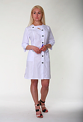 Оригінальний жіночий медичний халат білий