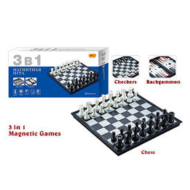 Гра магнітна 3в1 Шахи нарди шашки в коробці 25х12,5х4,5 см (8188-10)