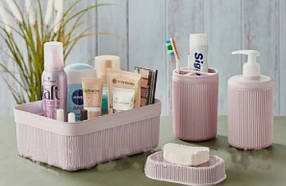 Набір аксесуарів для ванної кімнати 4 предмети Рожевий