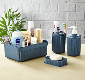 Набір аксесуарів для ванної кімнати 4 предмети Сірий