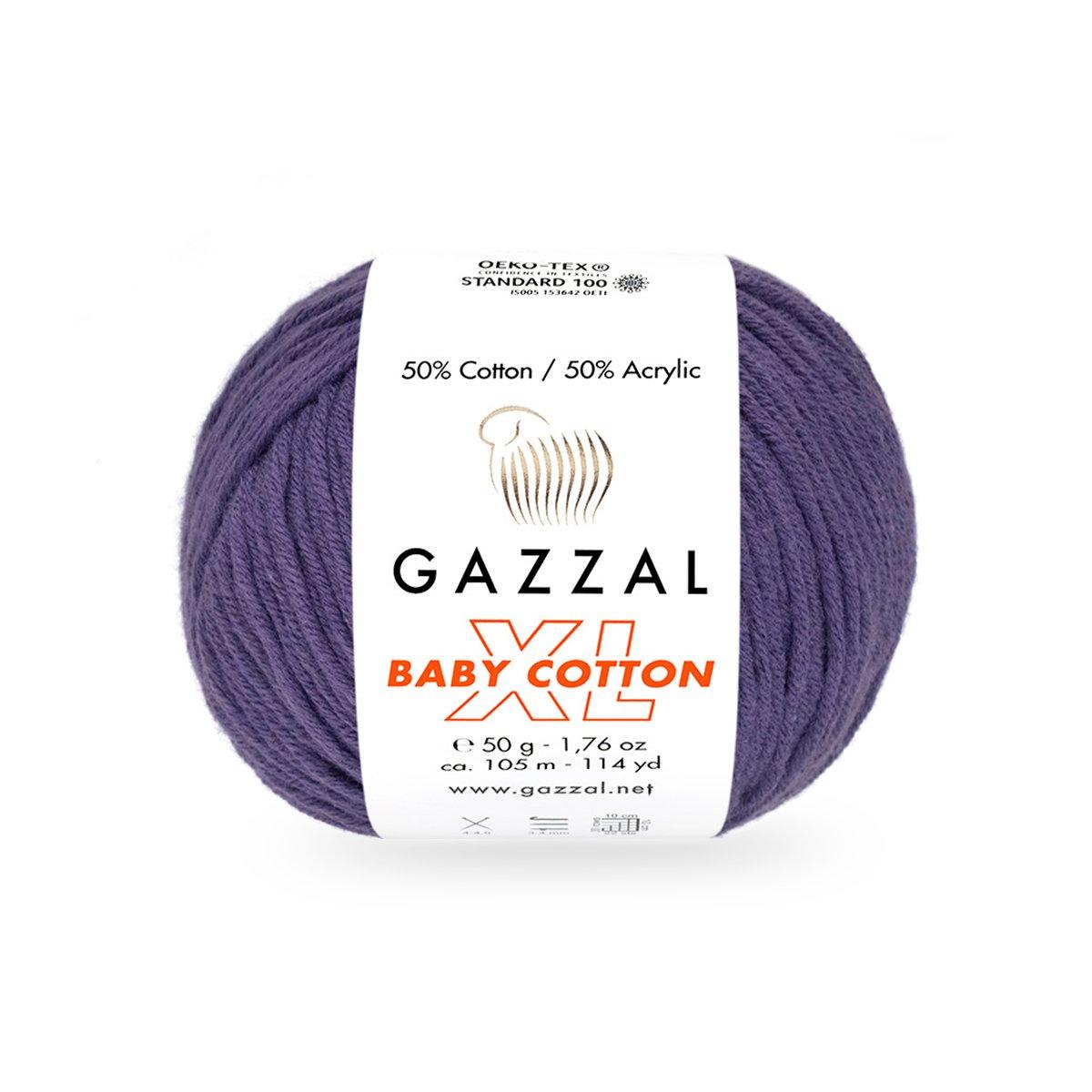 Пряжа Gazzal Baby Cotton XL 3440 фіолетовий