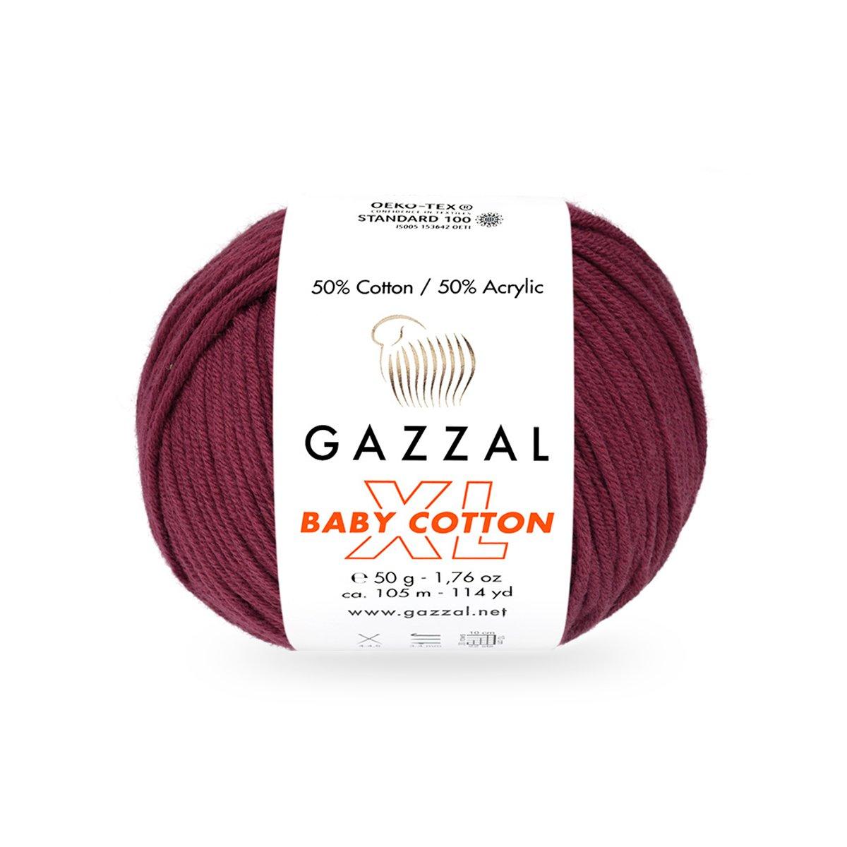 Пряжа Gazzal Baby Cotton XL 3443 червоний