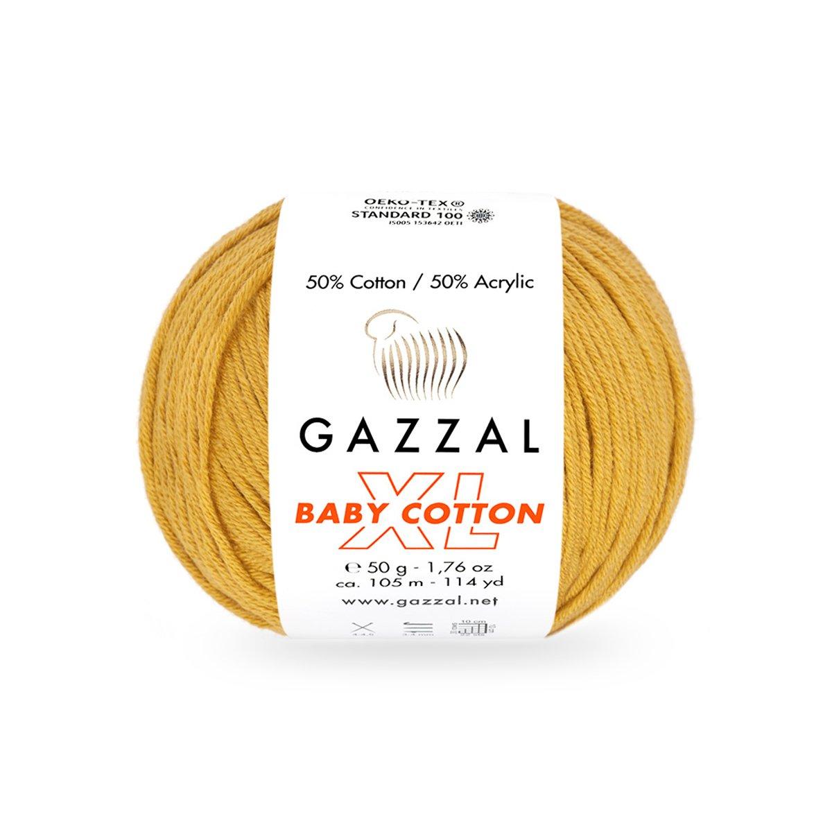 Пряжа Gazzal Baby Cotton XL  3447 гірчиця