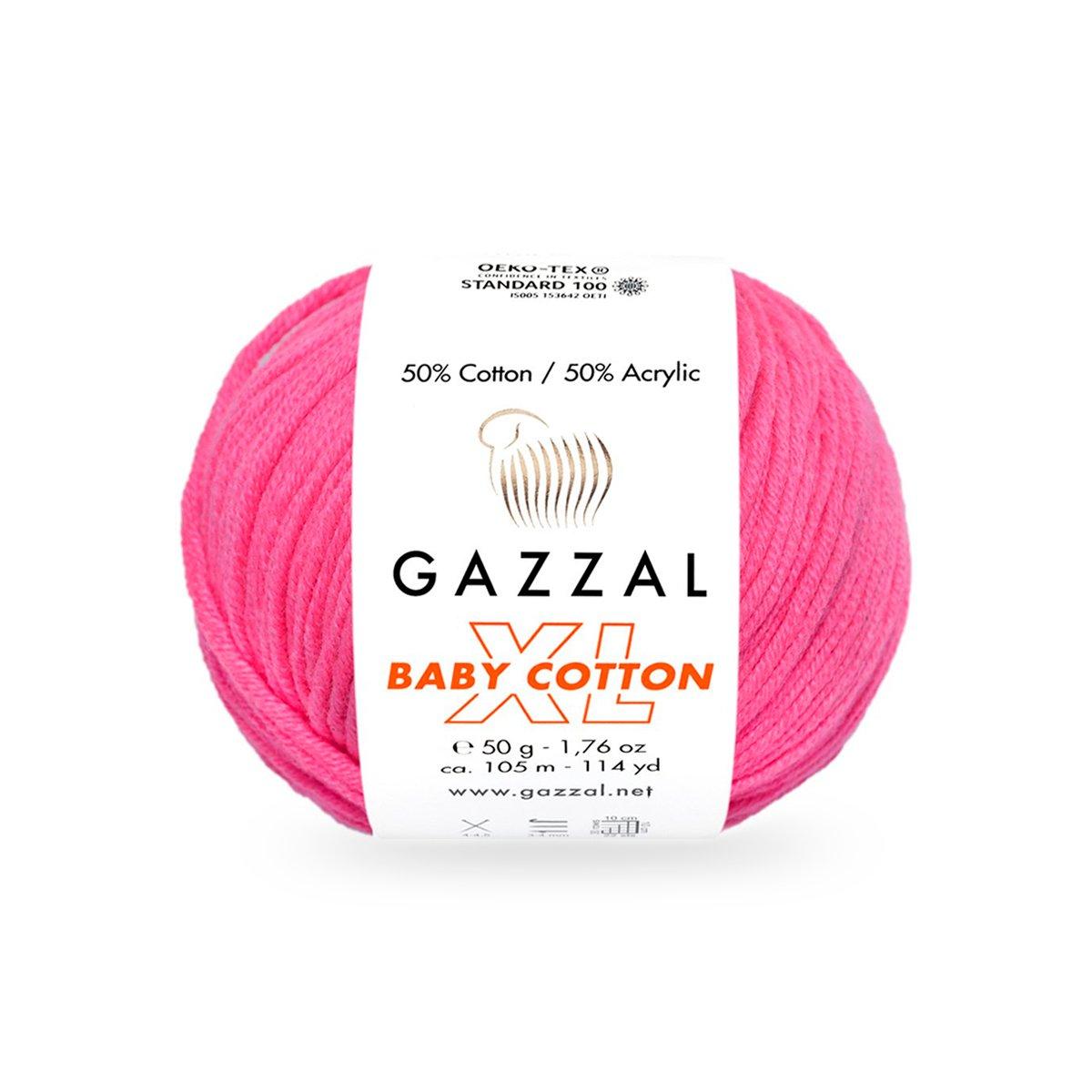 Пряжа Gazzal Baby Cotton XL 3461 фуксія