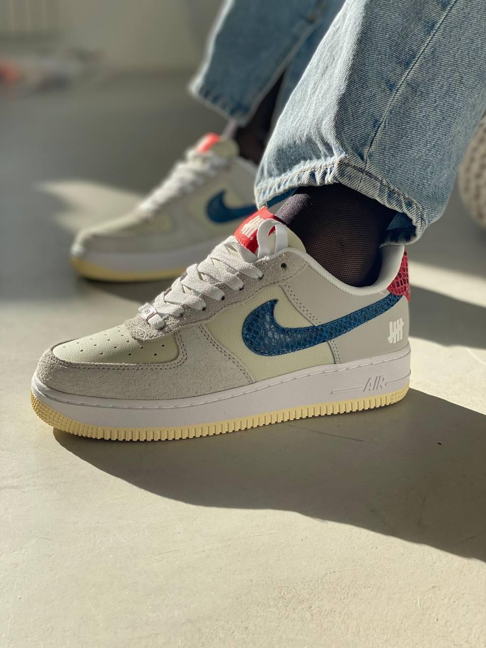 Чоловічі / жіночі кросівки Nike Air Force 1 Low Blue Snake | Найк Аір Форс 1 Низькі Блу Снейк