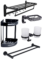 Набір аксесуарів для ванної з чорного авіаля Platinum 5508-02 (5 предметів)