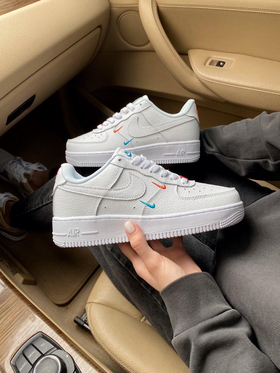 Чоловічі / жіночі кросівки Nike Air Force 1 Low White Swoosh | Найк Аір Форс 1 Низькі Білі