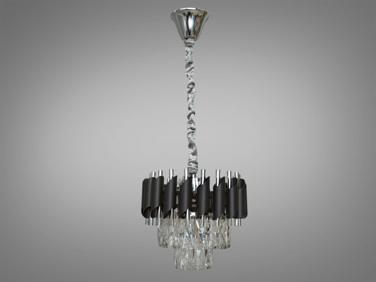 Сучасна кришталева люстра 201202/300BK+HR, фото 1