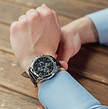 Годинники чоловічі класика, Годинники механічні чоловічі на шкіряному ремінці з автопідзаводом, фото 5