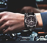 Годинники чоловічі класика, Годинники механічні чоловічі на шкіряному ремінці з автопідзаводом, фото 6