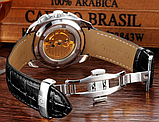 Годинники чоловічі класика, Годинники механічні чоловічі на шкіряному ремінці з автопідзаводом, фото 9